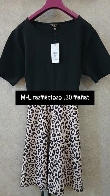 kisi pencekleri: Geyim dəsti – müxtəlif modellər: - Qara üstü və leopard naxışlı ətək — 1