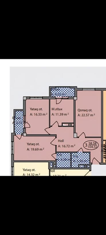 yevlaxda ev alqi satqisi: 3 otaqlı, Yeni tikili, 104 kv. m — 2