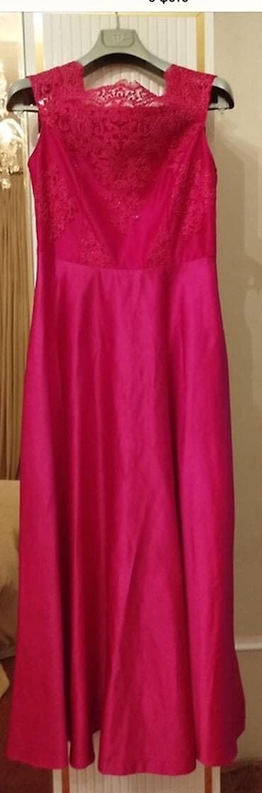 gupur donlar: Zərif ziyafət libası – tünd çəhrayı/rahat fuşya tonunda, uzun ətəkli — 1