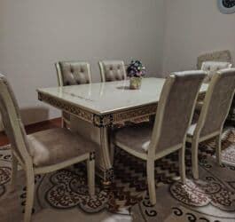 mətbəx stol stul işlənmiş: Masa desti 480₼ satilir. Fabrik istehsalidi. Boyuk masa ve 8 — 1