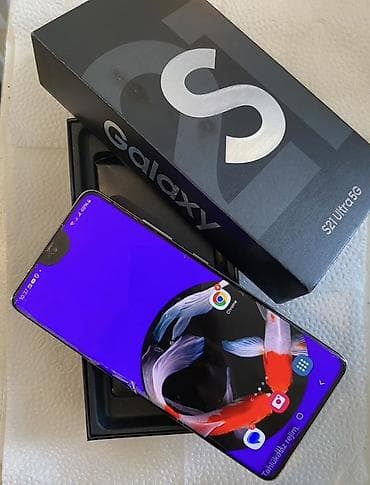 5g modem router: Samsung Galaxy S21 Ultra 5G, 256 GB, rəng - Qara, Qırıq, Sensor, Barmaq izi — 3