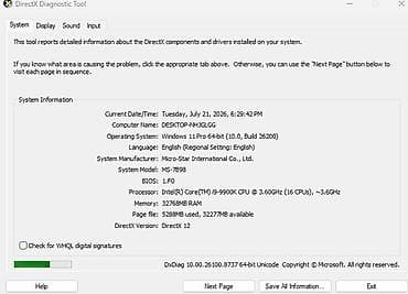 windows i9: Prosessor: Intel Core i9-9900K (8 nüvə / 16 axın, 3.6–5.0 GHz) — 2