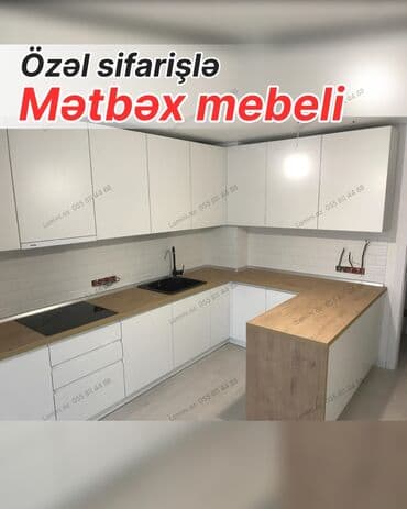 Özəl sifarişlə mətbəx mebeli - Fərdi ölçü və planlama: L, U və adalı