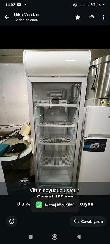 Vitrin soyuducu satılır Qıymet 480 azn Əla vəziyyətdədir Ünvan