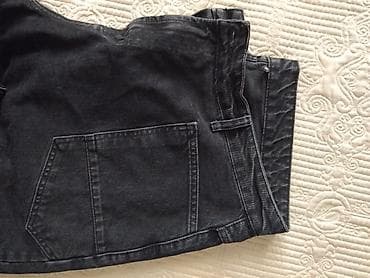 oversize: TRENDYOLMİLLA Qara rəngli geniş kəsimli cins şalvar - Material: qalın — 3