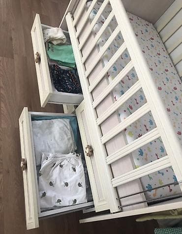 seyf satilir: Для девочки и мальчика, Четырехугольная, Колыбель, Без бортиков, С матрасом, Без механизма качания — 3