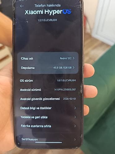 printer satilir: Redmi 12C, 128 GB, rəng - Qara, İki sim kartlı, Barmaq izi, Simsiz şarj — 5