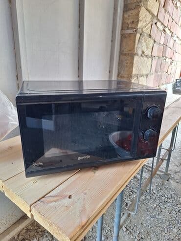 eurolux mikrovalnovka: Микроволновка Gorenje, Отдельностоящая, С микроволнами, цвет - Черный, Б/у — 3