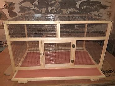 Akvariumlar: Taxta karkaslı, məftil torlu geniş heyvan qəfəsi - Material: təbii — 3