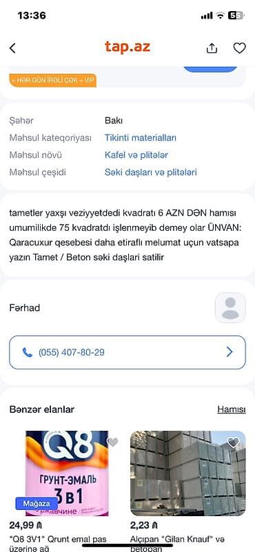 Beton səki daşları və dekorativ döşəmə plitələri - Material — 4