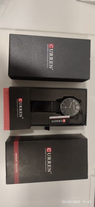 qara kemer: İşlənmiş, Qol saatı, Curren, rəng - Qara — 1