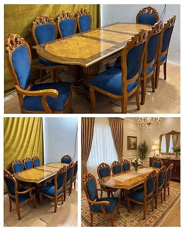 Qonaq otağı üçün, Açılmayan, Dördbucaq masa, 8 stul