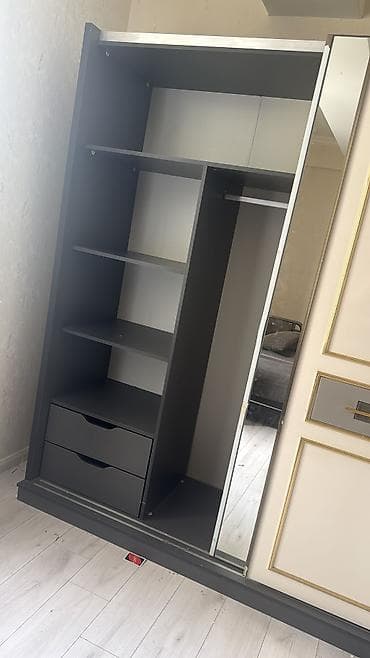 paltar işkafi: 2 qapılı, Güzgülü, Ağ, Kupe, Düz dolab — 3