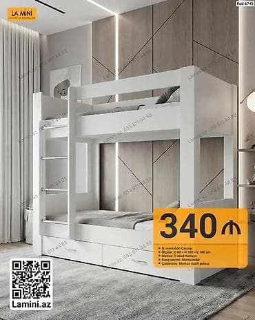 usag ucun: İki mərtəbəli çarpayı – La Mini - Ölçülər: D 80 x H 180 x E 180 sm - — 1