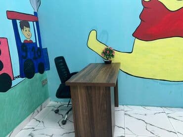 Столы: Ofis masası və təkərli kreslo dəsti - Material: ağac fakturalı — 2