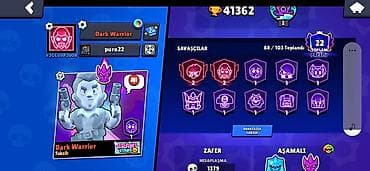 Brawl Stars oyun hesabı – “Dark Warrior” - Kubok sayı: 41,362 -