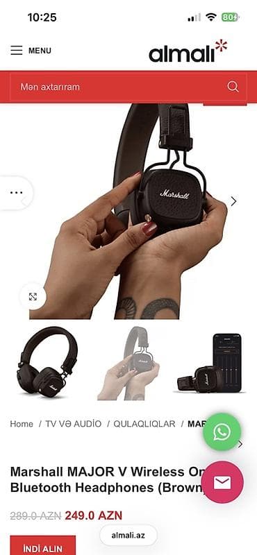 alisa dinamik: İşlənmiş Simsiz (Bluetooth) Qulaqcıqlar, Marshall, rəng - Qəhvəyi — 3