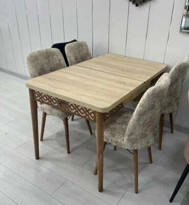 metbex stol stulu: Mətbəx üçün, Yeni, Açılmayan, Dördbucaq masa, 4 stul — 7