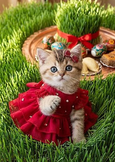 Heyvanlar üçün mallar: Novruz temalı peşəkar pişik balası fotosessiyası whats ap ile elaqe — 3