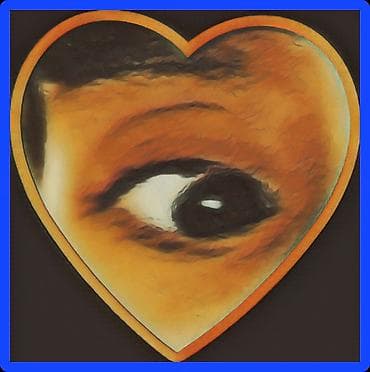 Dekorativ divar posteri – ürək formasında çərçivə dizaynı ilə “göz”