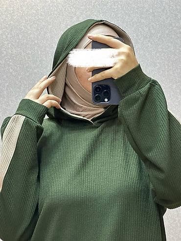 ərəb kişi geyimləri: Xaki-yaşıl rəngdə iki hissəli modest dəst - Model: uzun ətək + — 4