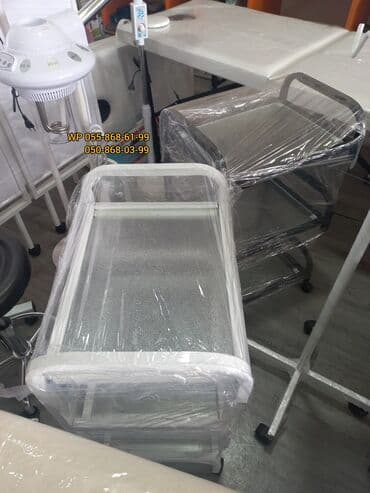 künc rəf: Taxta və Şüşə etajerkalar. Tibbi rəflər 3mərtəbəli. ➡️Etajerka — 9