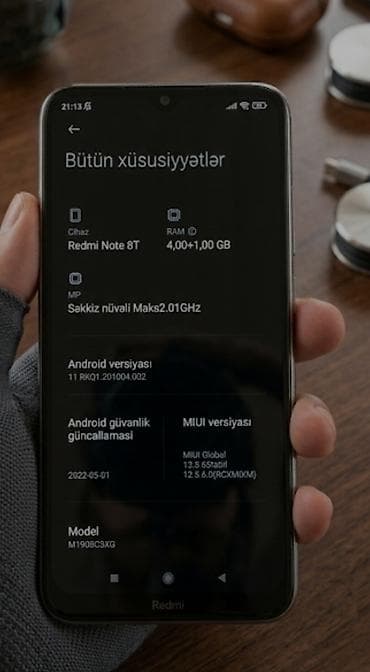 xiaomi tv stick: Redmi Note 8T, 64 GB, rəng - Boz, Barmaq izi — 4