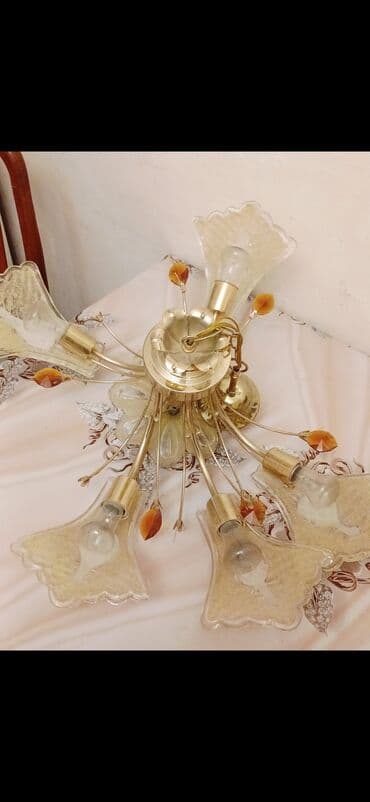 dəhliz üçün çilçıraqlar: Çılçıraq, 5 lampa, Şüşə — 1