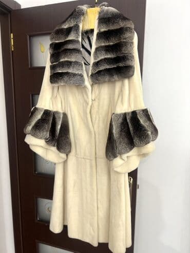 женские футболки с воротником: Zərif qadın kürkü Endirim etdim tecili satiram🆘🆘🆘 - Rəng: süd ağ — 1