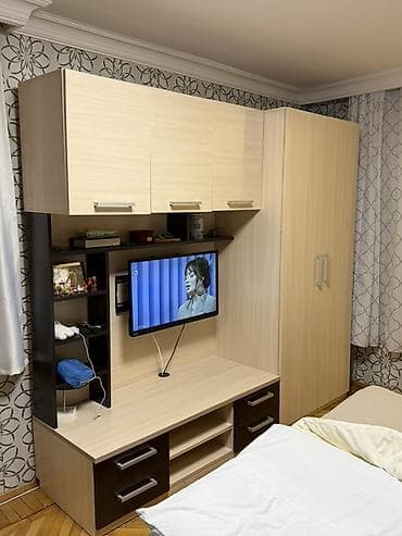 metbex mebilleri: Qonaq otağı/yataq otağı üçün çoxfunksiyalı divar mebeli - Material — 1