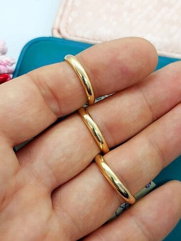 tək qaş: Alyans, Üzük, Sarı qızıl, 585 Əyar, Qaşsız — 1