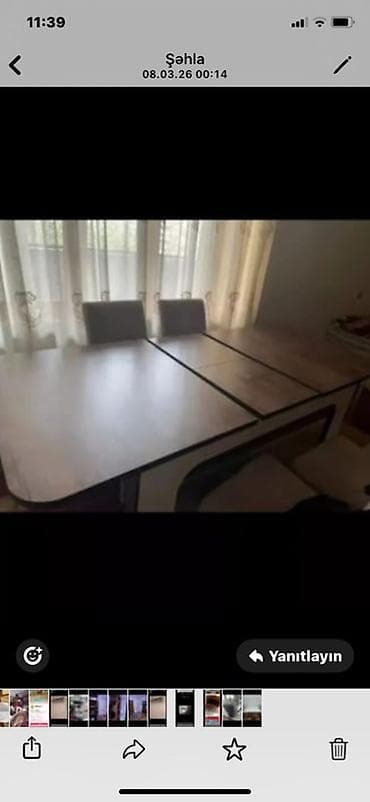 Mətbəx üçün, İşlənmiş, Açılan, Dördbucaq masa