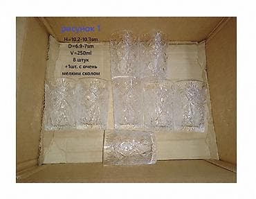 ucuz esyalar: Stəkanlar, Xrustal, 8 ədədli dəst, 250 ml — 1