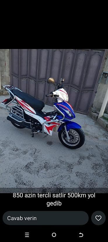 ucuz mapetlər: Moped/motosiklet – SKY49, sport dizayn - Rəng: mavi–ağ–qırmızı — 1