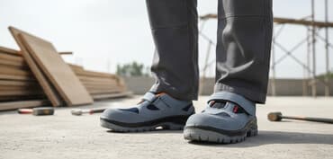 Yüngül və rahat iş ayaqqabısı/sandal tipli model - Material: süet