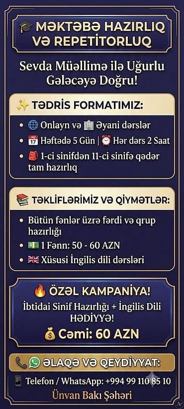 Repetitor, Azərbaycan dili, İmtahanlara hazırlıq lalafo.az -da Repetitor, Azərbaycan dili, İmtahanlara hazırlıq