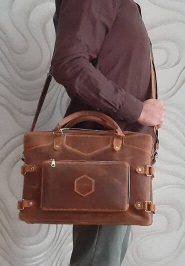 komputer case: Natural dəri portfel Dəri Portfel 100% Əl işi təbii Dəri çanta. Təbii — 10