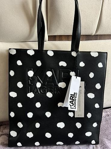 Karl Lagerfeld tote çantası - Model: Karl Lagerfeld polka dot tote -