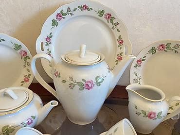 mis qablar: Çay dəsti, rəng - Ağ, Farfor — 1