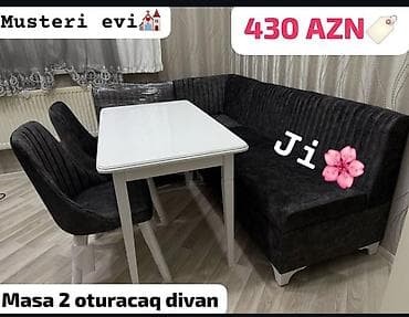 Divan və masa dəstləri: Yeni, Künc divan, Mətbəx üçün, Açılmayan — 1