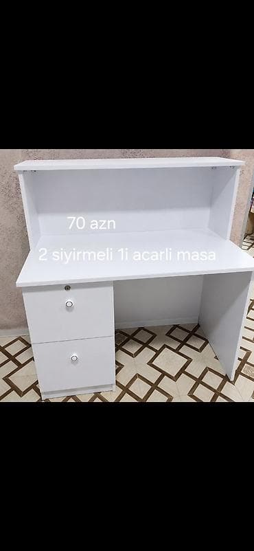 ucuz dolablar: Məhsul dəsti – mağaza/ofis mebeli və vitrinlər 1) İş masası – 70 AZN — 1