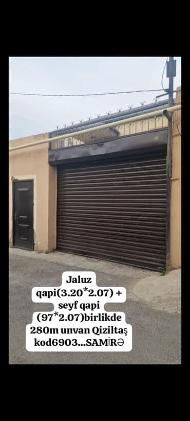 səs izolyasiya: Jaluz qapi(3.20*2.07) + seyf qapi (97*2.07)birlikde 280m unvan — 1