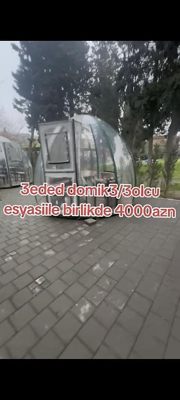 3 ədəd şəffaf “domik” – 3/3 ölçü. • Günbəz formalı, şəffaf