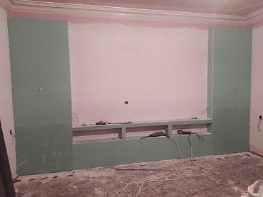 mini manqal: Alçıpan işləri və TV divar kompozisiyası – dizayn və quraşdırma — 8