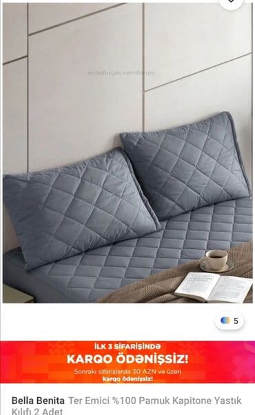 Yeni rəng - Boz Pambıq Balış üzü