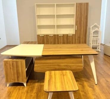 Mebel dəsti – müasir ofis üçün - Komplekt: geniş iş masası, köməkçi