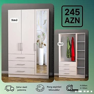 suvenir pul: Geyim şkafları və komod dəsti - Model 1: 3 qapılı şkaf, xaricdən — 1