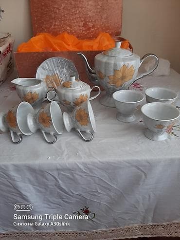 sud separatoru: Çay dəsti, rəng - Ağ, Farfor — 2