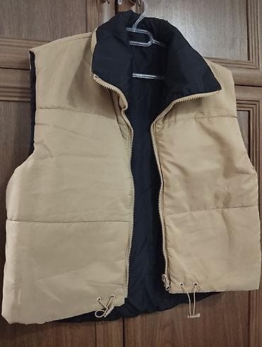 Qadın üçün isti şişmə jilet - Rəng: bej (iç hissə tünd – qara) - Ön