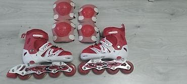 Ролики: Qırmızı-ağ inline konki dəsti - Brend/model: Dalin - Tərkib: 1 cüt 4 — 2